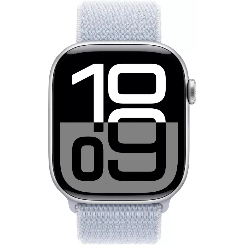 APPLE Watch Series 10 GPS 46 mm strieborné hliníkové puzdro s Blue Cloud Sport Loop