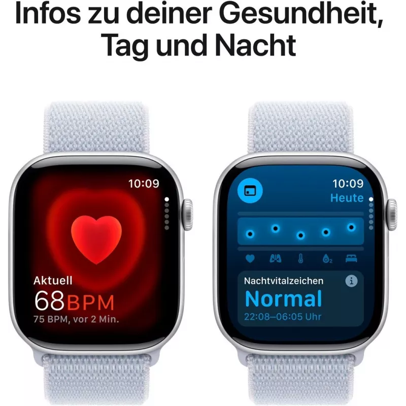 APPLE Watch Series 10 GPS 46 mm strieborné hliníkové puzdro s Blue Cloud Sport Loop