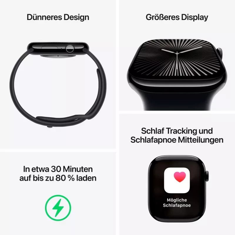 APPLE Watch Series 10 GPS 46 mm strieborné hliníkové puzdro s Blue Cloud Sport Loop