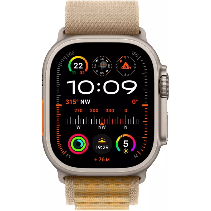 Apple Watch Ultra 2 GPS + Cellular 49mm prírodné titánové puzdro s Tan Alpine remienkom – Medium (MX4F3FD/A)