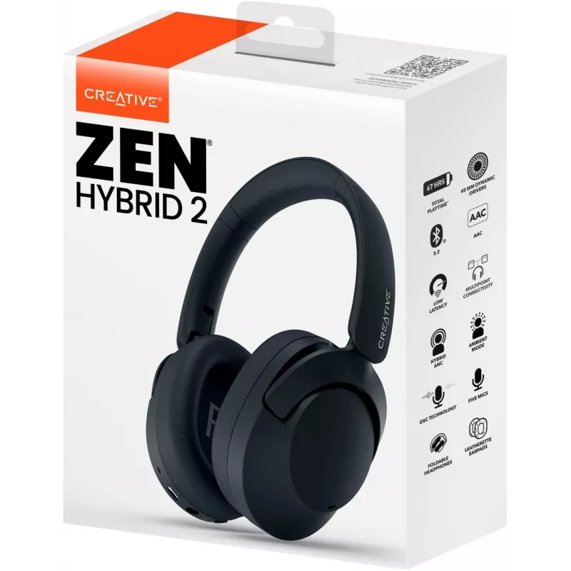 Creative Labs Zen Hybrid 2 headset káblový & bezdrôtový hlavový most telefonovanie/hudba USB Type-C Bluetooth čierny