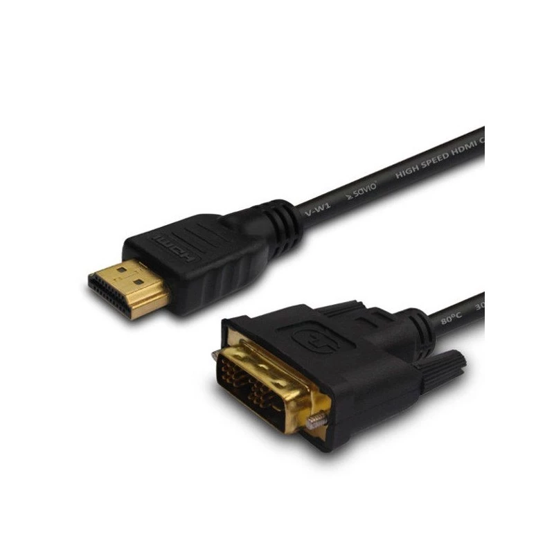 Savio CL-139 kábel a adaptér video 1,8 m DVI-A HDMI Type-A (Standard) čierny