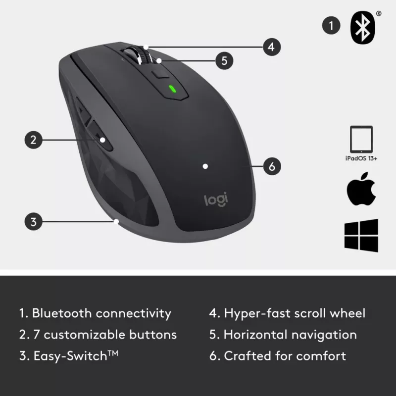 MX Anywhere 2S bezdrôtová myš/Graphite - BT - N/A