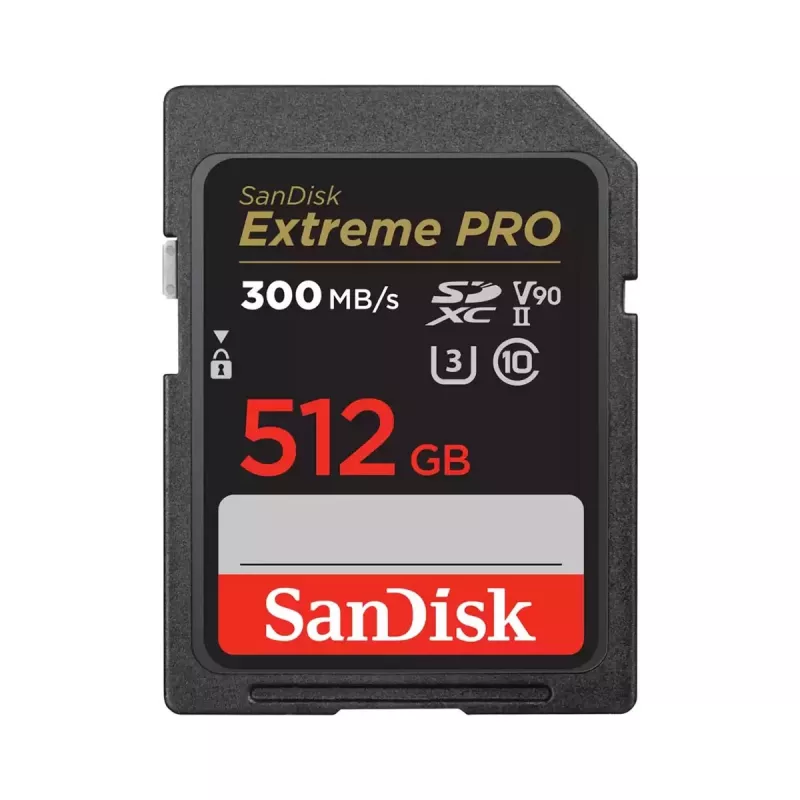 SanDisk Extreme Pro - flash pamäťová karta - 512 GB - Video Class V90 / UHS-II U3 / Class10 - SDXC UHS-II