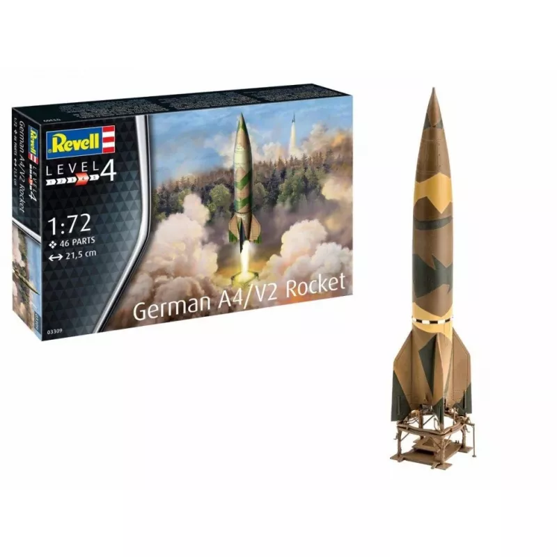 Plastikový model REVELL A4/V2 raketa, mierka 1:72, diely výstavného modelu