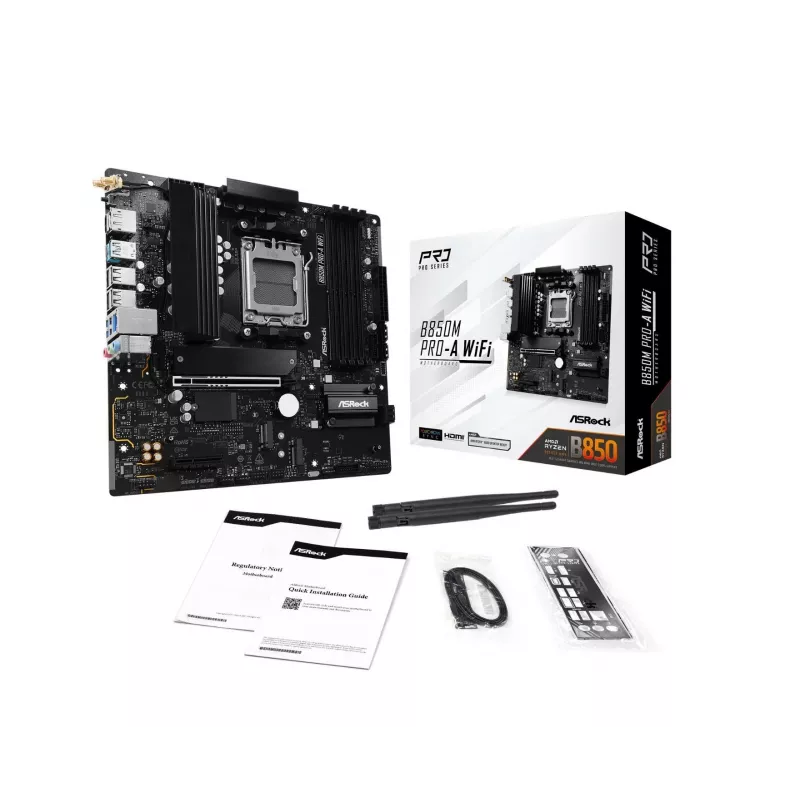 Základná doska ASRock B850M Pro-A WiFi micro ATX – AMD B850, socket AM5, DDR5, 4x DIMM, 256 GB, Wi-Fi, 2,5-Gb-LAN
