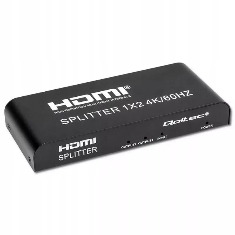 Qoltec 51797 Aktívny HDMI splitter 2 x HDMI 4K x 2K | 6 Gb/s | 60 Hz