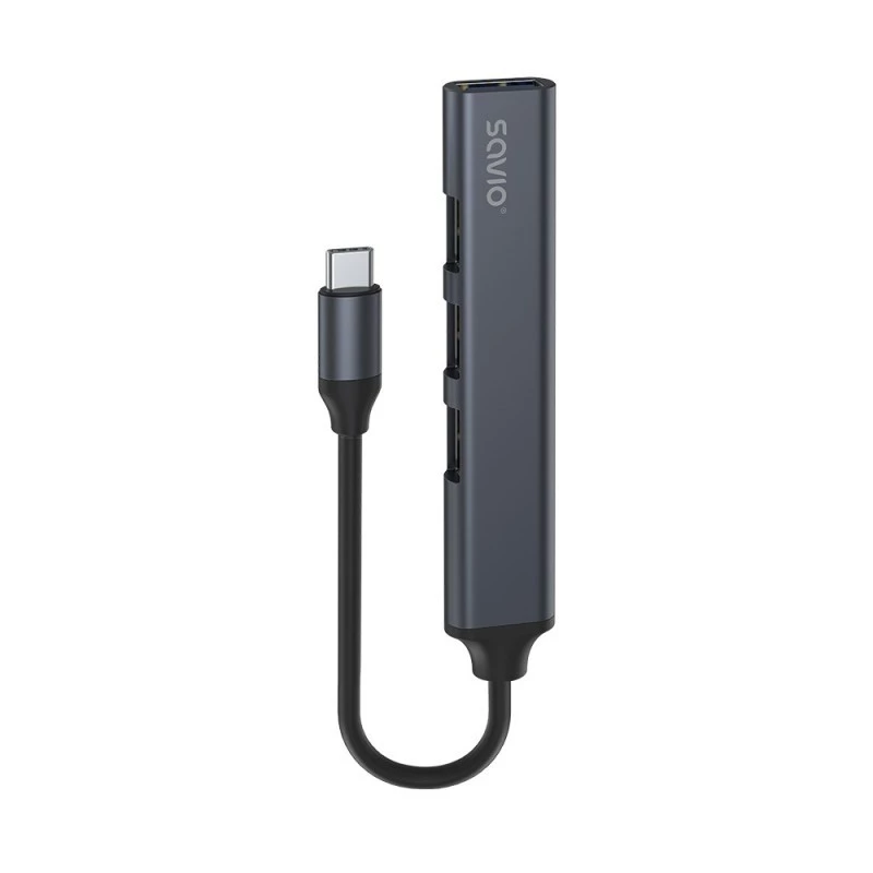 USB 3.0 4-portový hub SAVIO AK-71 s USB-C host, 5000 Mbit/s, 2 roky záruka