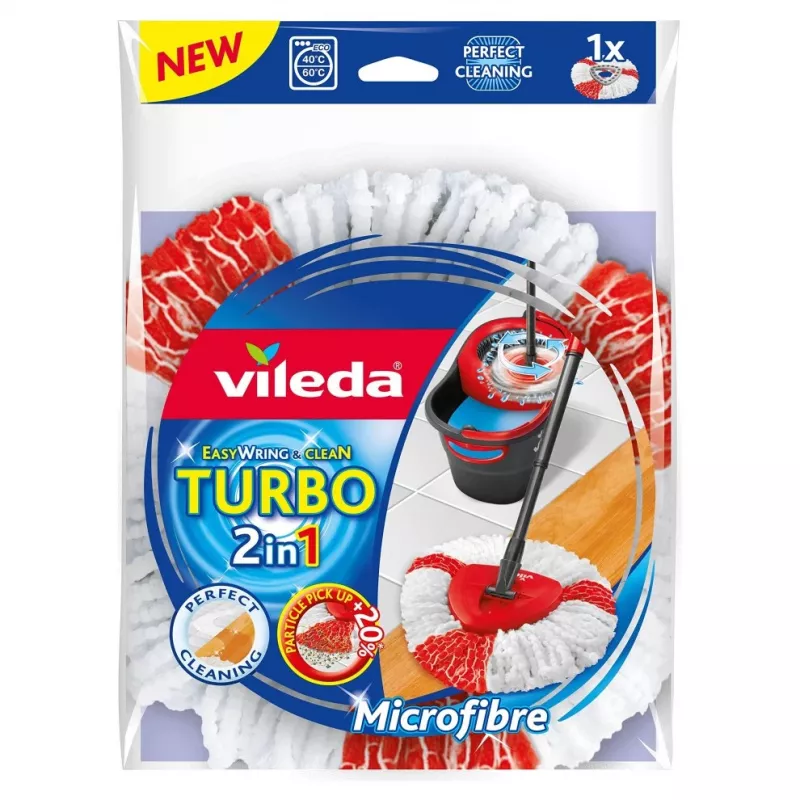 Hlava mopu Vileda Turbo 2in1 červená biela