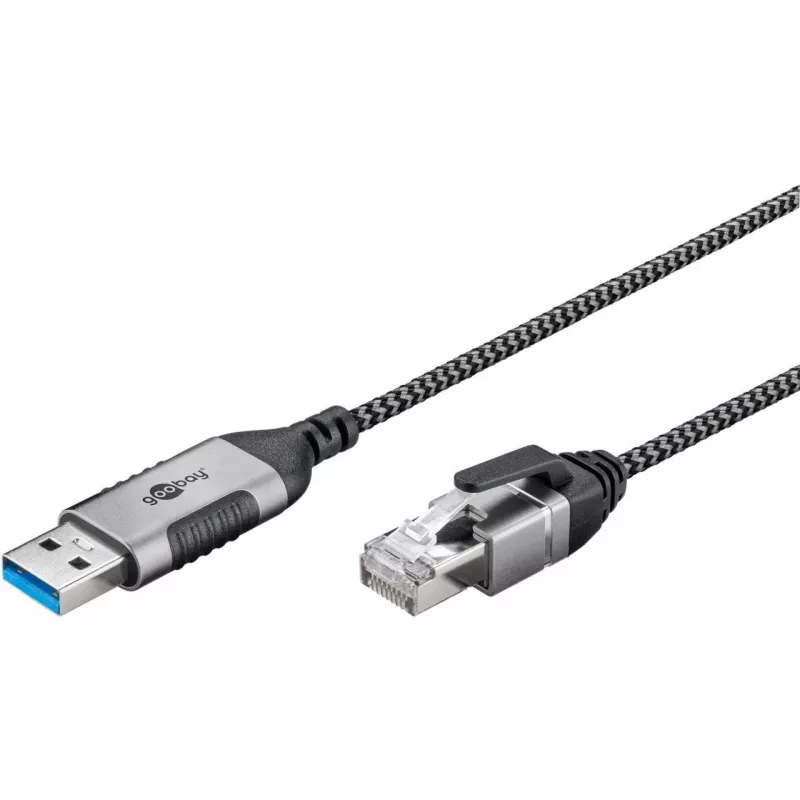 Goobay Ethernet kábel USB-A 3.0 na RJ45 tenký 3 m – prepája router, modem alebo (74396)