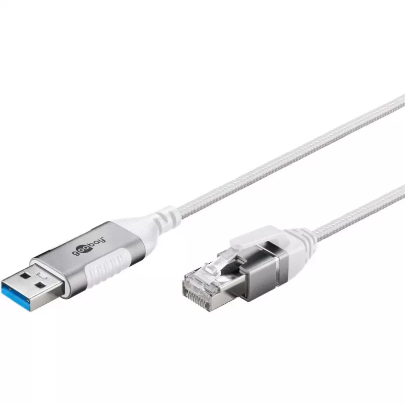 Goobay Ethernet kábel USB-A 3.0 na RJ45 tenký 5 m – prepája router, modem alebo (74381)