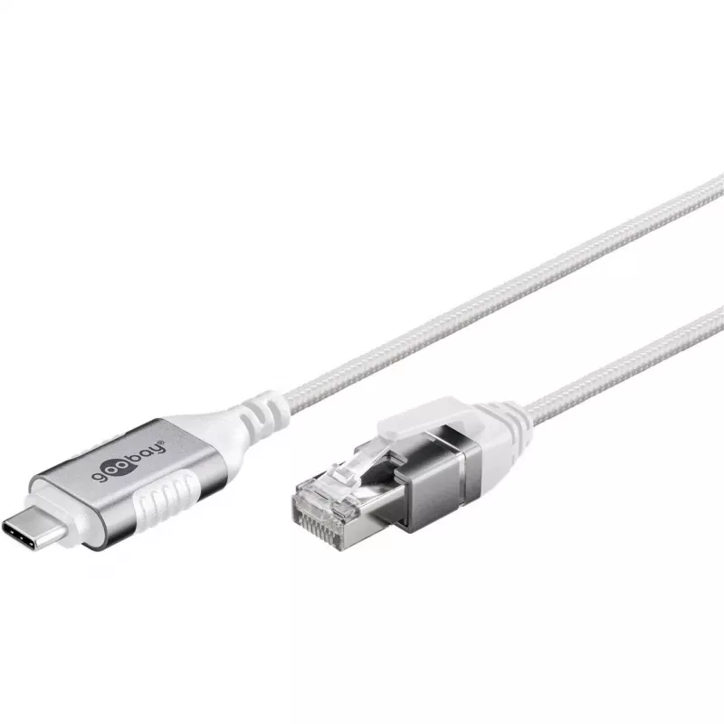 Goobay Ethernet kábel USB-C 3.1 na RJ45 tenký 1 m – prepája router, modem (74385)