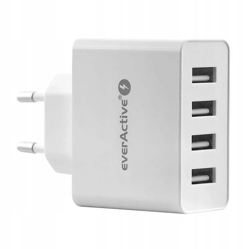 everActive nabíjačka telefónu SC400 so 4x USB portami, 5A celkový výstup, biela