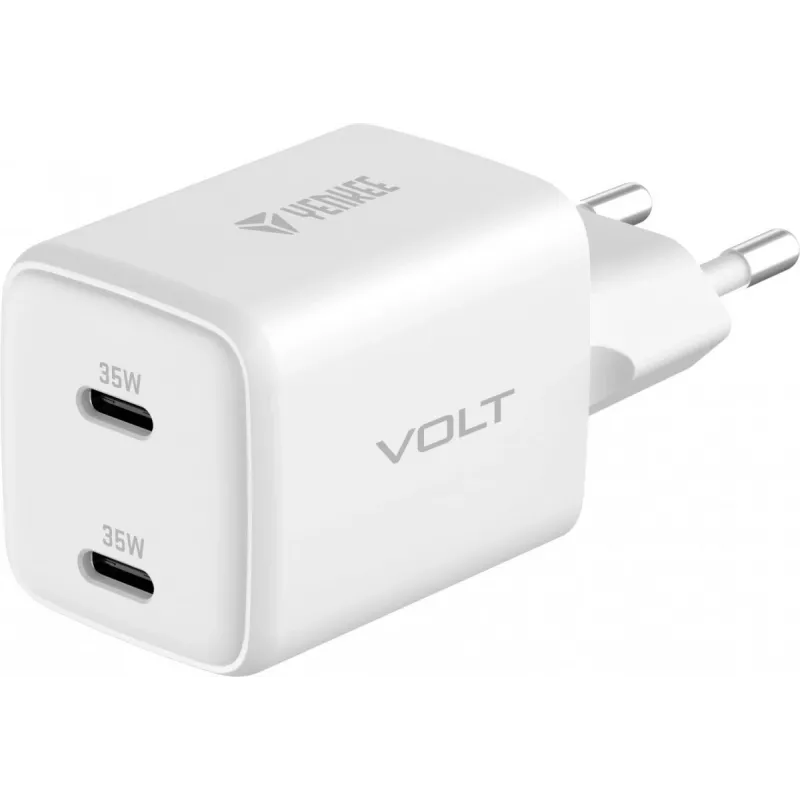 Nástenná USB-C nabíjačka YENKEE G35D 2x18W Power Delivery 3.0 3A