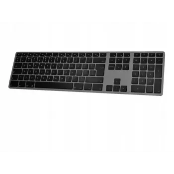 Bezdrôtová klávesnica Matias FK418BTLB-UK — hliník, podsvietená, Space Gray