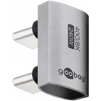 USB-C adaptér/spojka Goobay 74446 strieborná nikel/zlaté kontakty