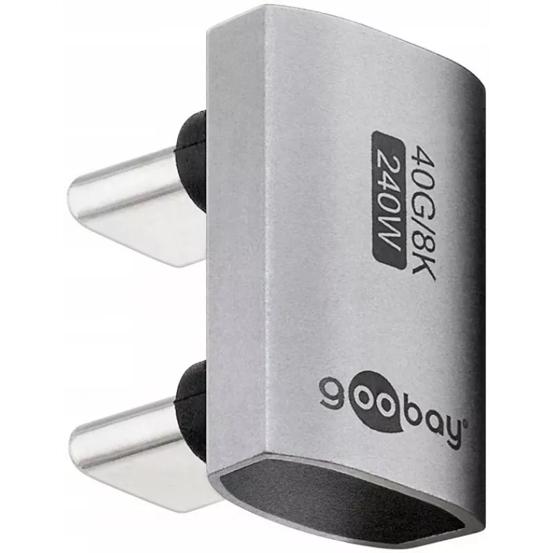 USB-C adaptér/spojka Goobay 74446 strieborná nikel/zlaté kontakty