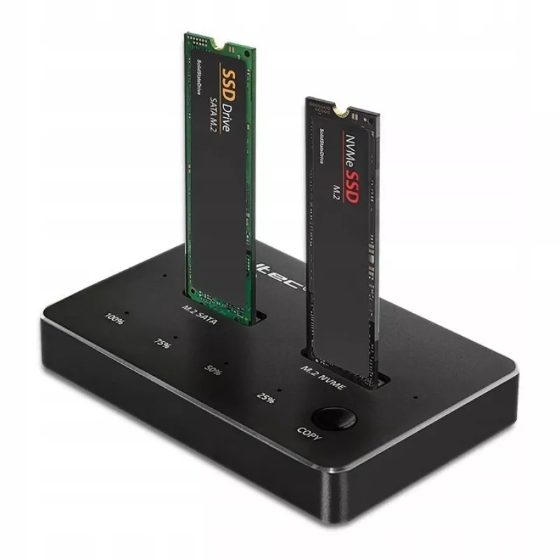 Qoltec 52274 M.2 SSD dokovacia stanica | NVMe | SATA | USB-C | DUAL 2 x 2TB