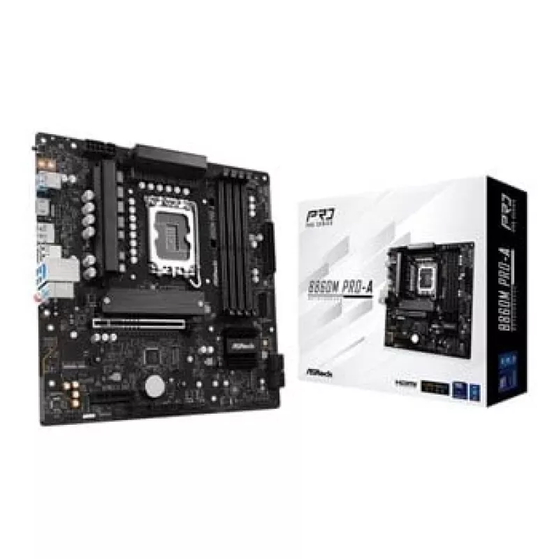 Základná doska ASRock B860M Pro-A micro ATX — Intel B860, LGA 1851, DDR5, 4 DIMM, až do 256 GB, 2.5Gb Ethernet
