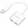 LogiLink USB-C audio adaptér USB-C/M na 2x USB-C/F 60W PD biely