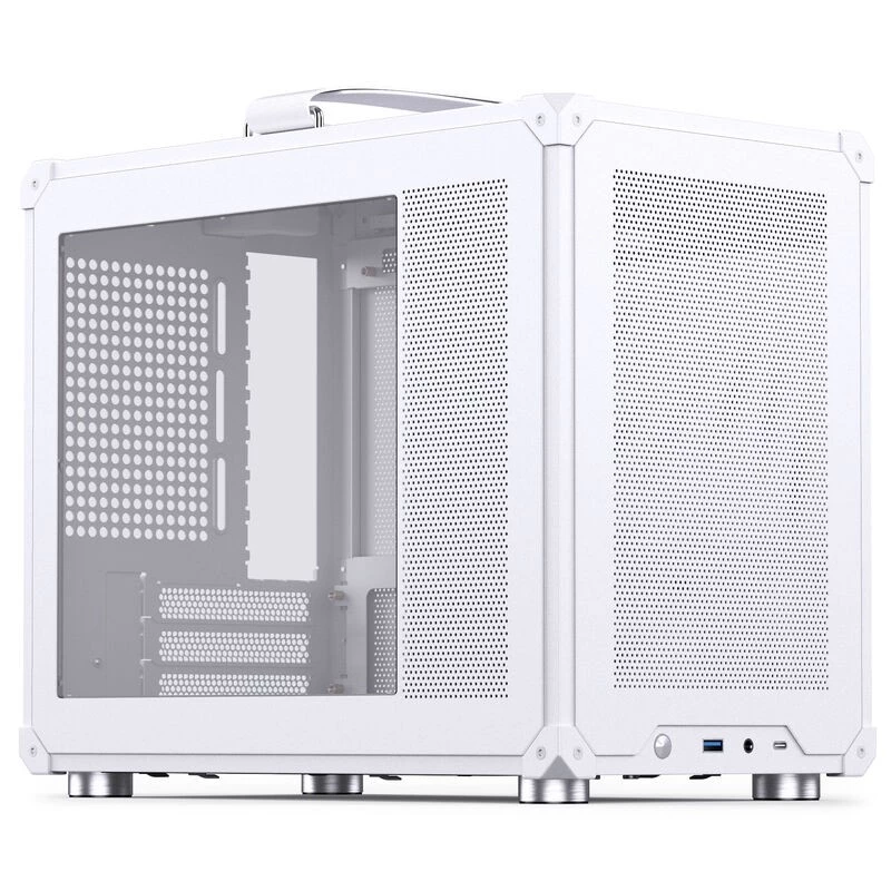 Skriňa PC Jonsbo C6 MAX, mini skriňa, Micro-ATX, tvrdené sklo - biela