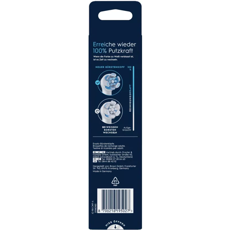 Oral-B 195027 hlavica zubnej kefky 4 ks biela