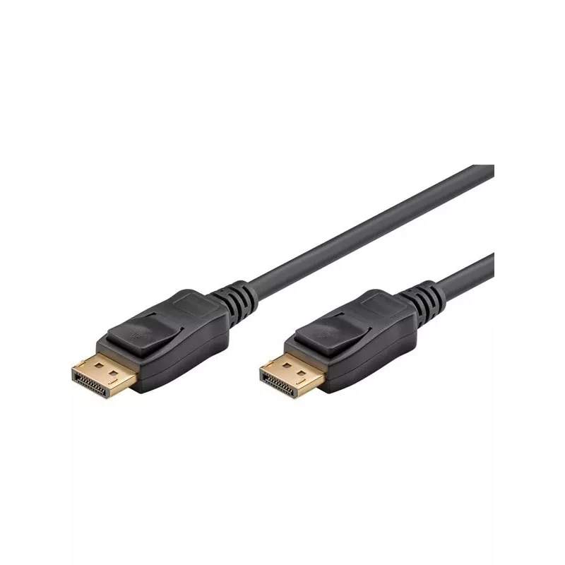 Kábel DisplayPort konektor samec > DisplayPort konektor samec, 8K / 144Hz (čierna, 2 metre, 54 Gbit/s, DisplayPort 2.0 / 2.1)