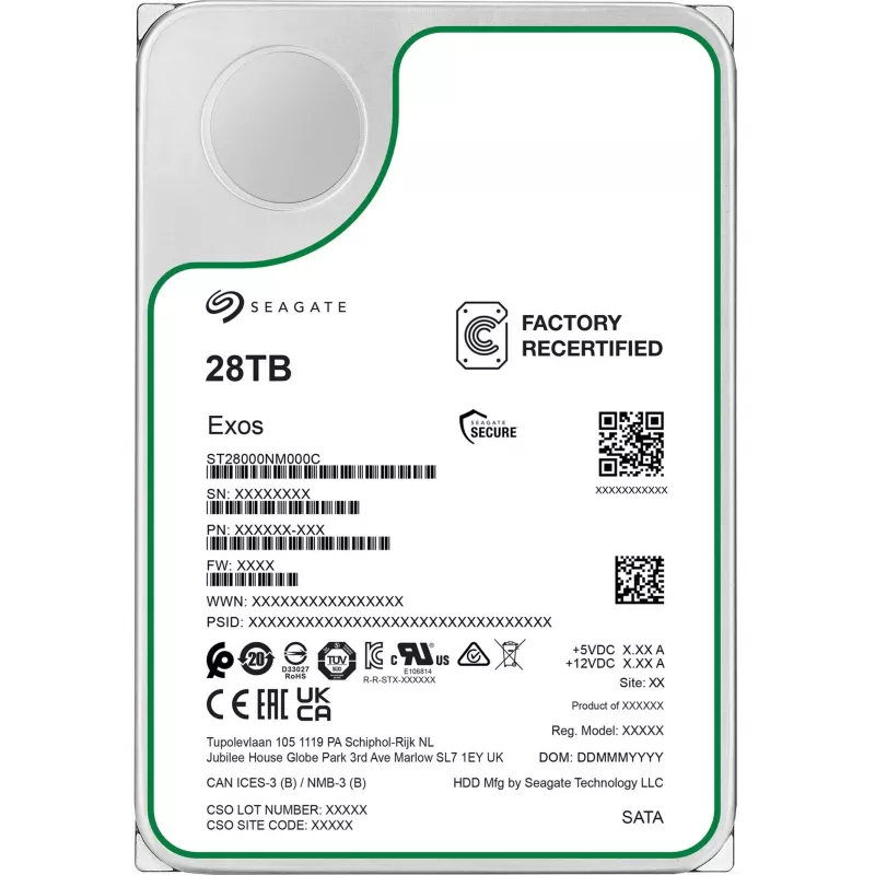 Seagate Exos ST28000NM000C-FR 28 TB SATA-600 pevný disk, 7200 ot./min, Factory Refurbished