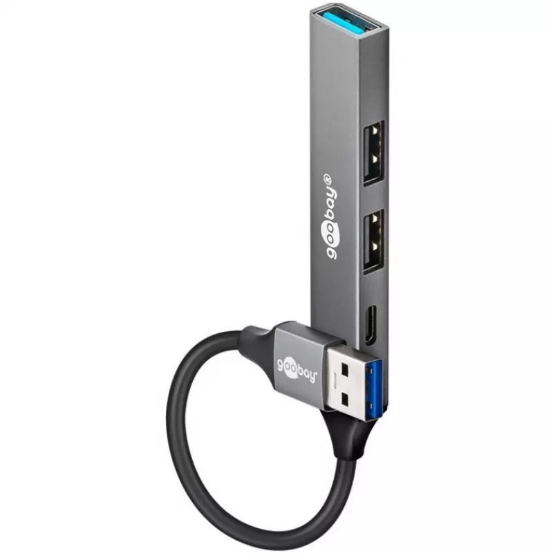 Goobay Slim 4-portový USB hub, USB-A na USB-C™/USB-A, USB 3.2 (74458)