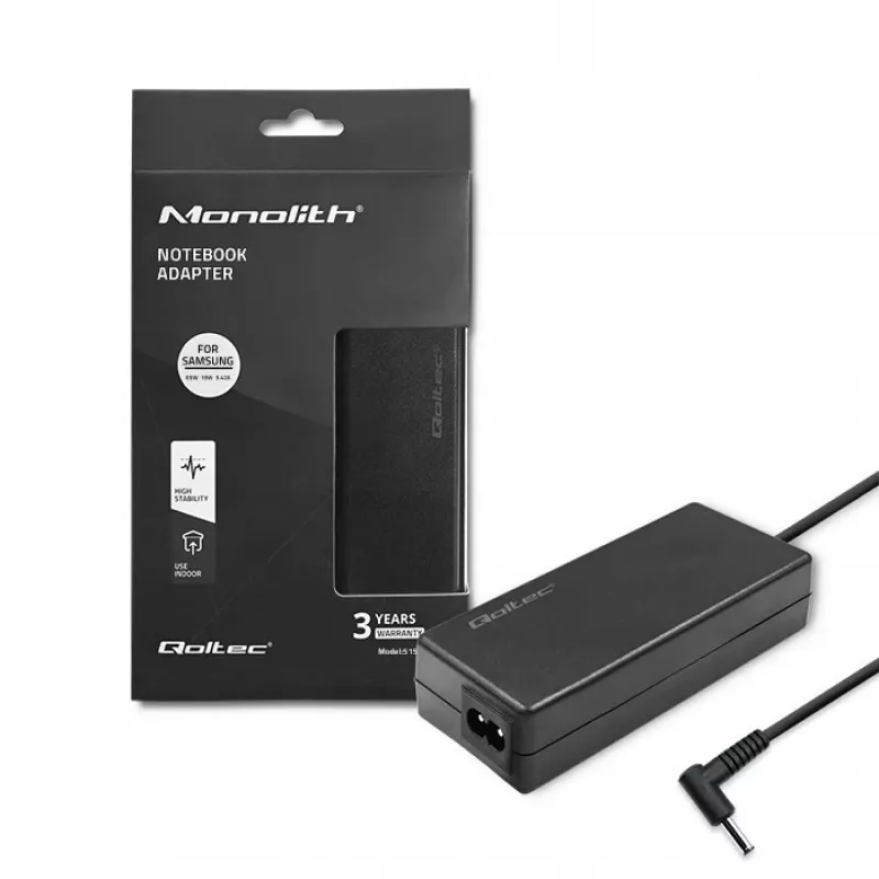 Napájací zdroj QOLTEC 65W 19V 3,42A pre notebooky a kompatibilné zariadenia