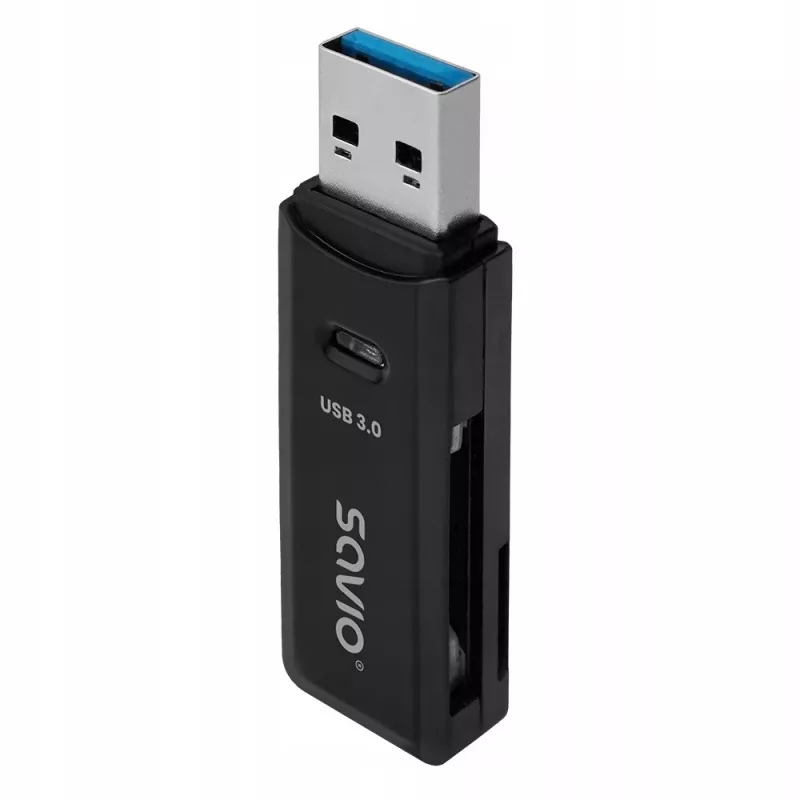 Čítačka kariet SAVIO AK-64 USB 3.2 Gen 1 výstup typu A, slot MicroSD, 5000 Mbit/s, čierna