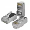 Modulárny RJ45 konektor QOLTEC 54554 CAT5e FTP, 100 ks, strieborný, plast, 11×22×18 mm