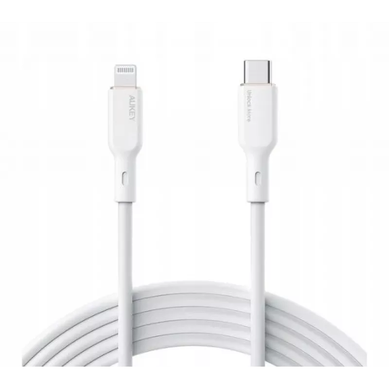 CB-SCL2 Biely silikónový kábel Lightning-USB-C USB Power Delivery USB-PD