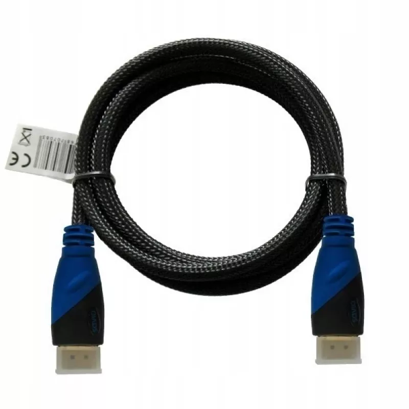 HDMI kábel SAVIO CL-02 1.5 m — HDMI 1.4, 4096×2160, ARC, Ethernet, pozlátené kontakty