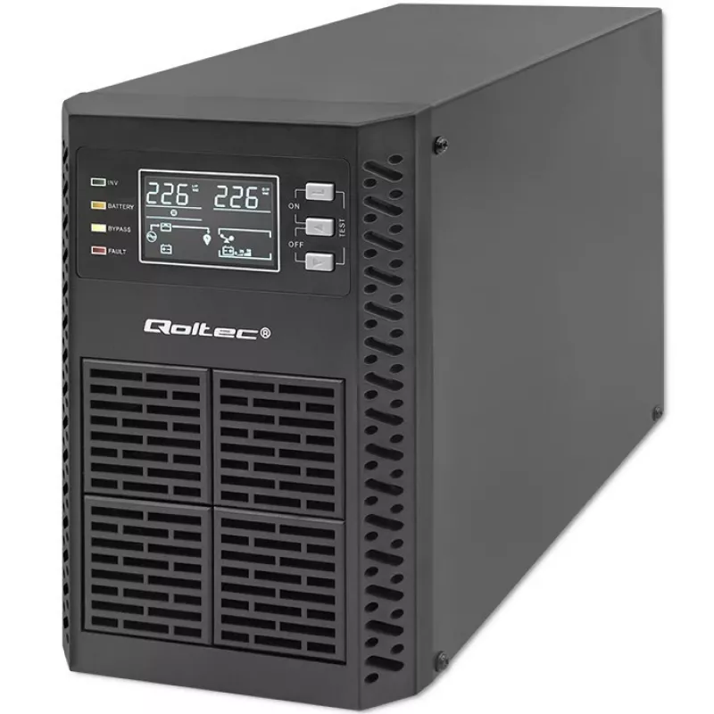 Qoltec UPS záložný zdroj | 1kVA | 1000W | účinník 1,0 | LCD | EPO | USB | Online