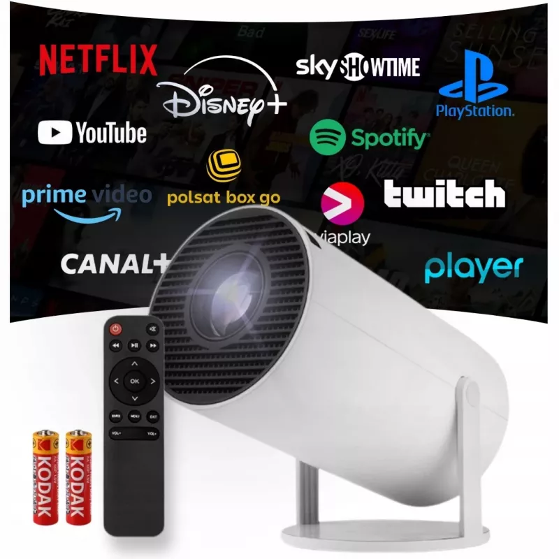 Projektor WiFi diaľkový ovládač Android TV 130 palcov 4K Full HD HY300 Pro LED