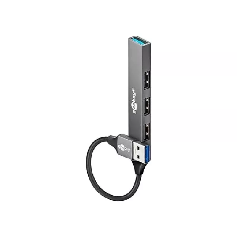 Goobay USB hub 74456 Type-A 5000 Mbit/s svetlosivý