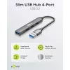 Goobay USB hub 74456 Type-A 5000 Mbit/s svetlosivý