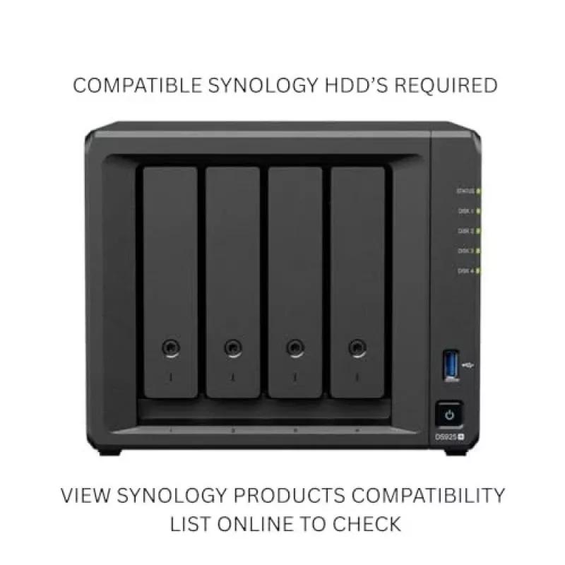 Synology DiskStation DS925+ NAS/storage server Ryzen Embedded V1500B 4 GB DDR4 0 TB čierny