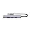 Unitek H1208A USB-A rozbočovač, 4 porty (1x USB-A 5 Gbps, 3x USB-A 2.0), hliník, strieborný