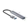 Unitek H1208A USB-A rozbočovač, 4 porty (1x USB-A 5 Gbps, 3x USB-A 2.0), hliník, strieborný