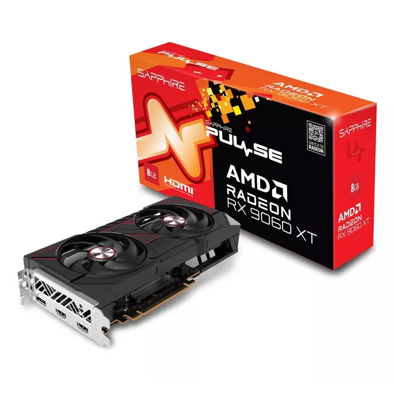 Grafická karta Sapphire Radeon RX 9060 XT 8GB GDDR6, 128-Bit, PCIe 5.0, 3320 MHz, 2x DP + HDMI