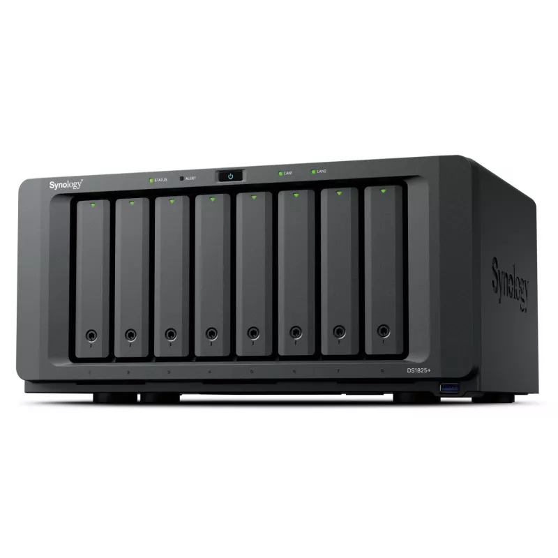 Synology DiskStation DS1825+ NAS/Storage server Ryzen Embedded V1500B 8 GB DDR4 0 TB čierna