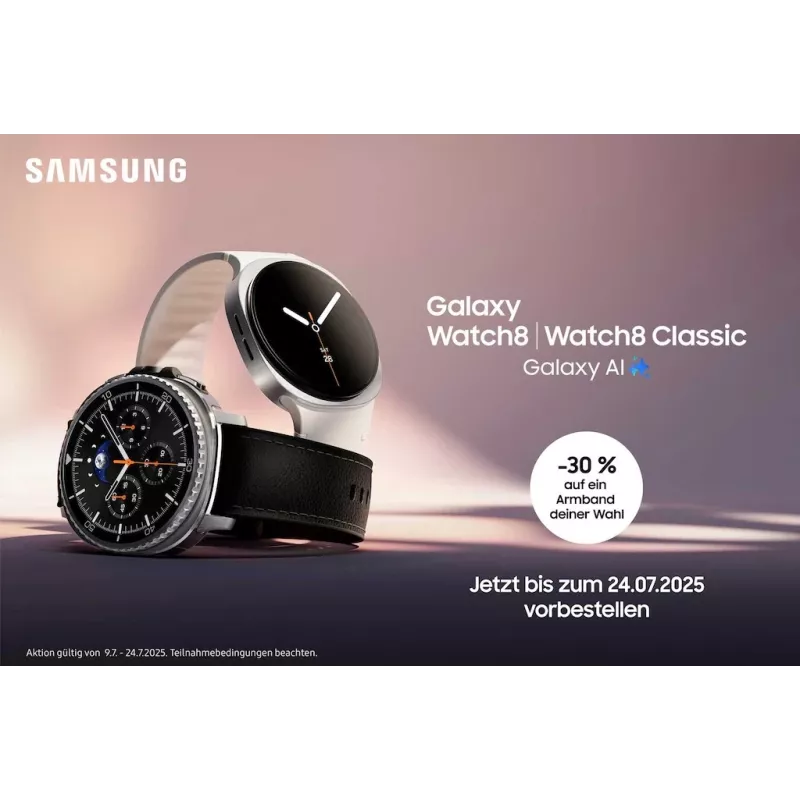 Smartwatch Samsung Galaxy Watch 8 Classic 46 mm strieborná — 3,3 cm AMOLED, 4G, 64 GB, 445 mAh