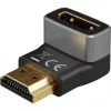 Goobay 72011 HDMI™ uhlový adaptér 270° vertikálny, 8K @ 60 Hz, pozlátený, čierny, strieborný | Goobay