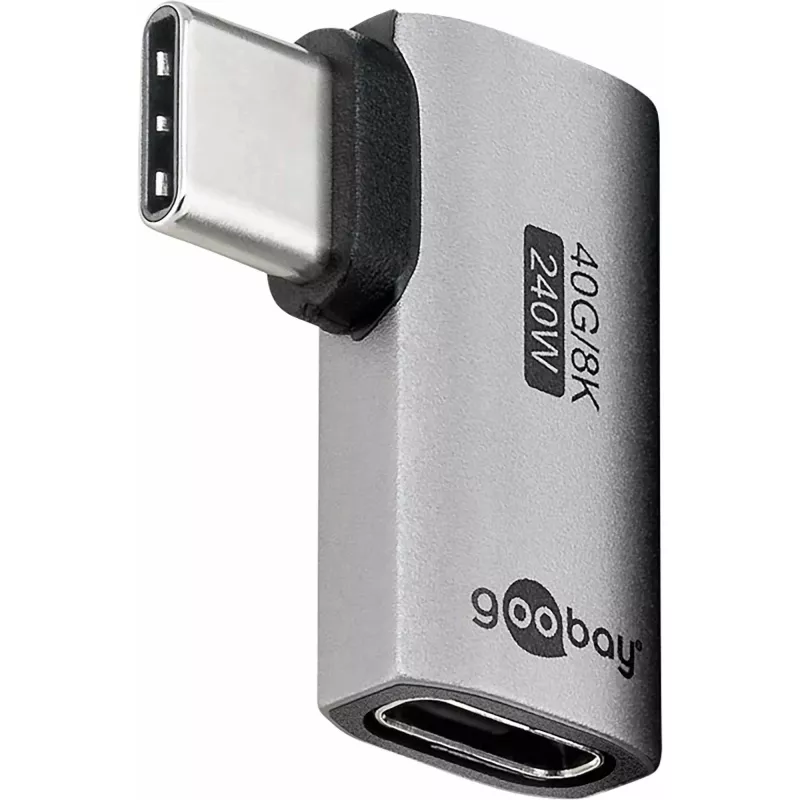 Goobay USB-C adaptér horizontálny 90° USB4 - konektor samec > konektor samica (74441)