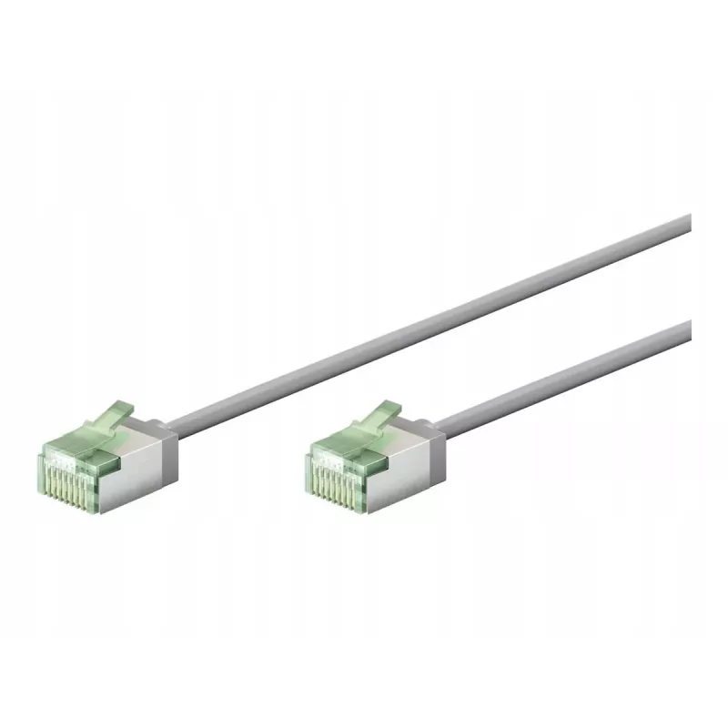 Goobay Ultra-flexibilný CAT 8.1 patch kábel tenký U/FTP sivý - extra krátky konektor 99,9 % (74343)