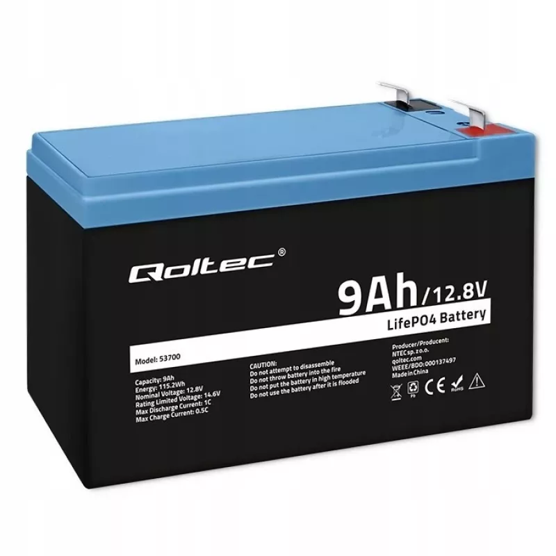 Batéria LiFePO4 Lithium Iron Phosphate 12.8V 9Ah 115.2Wh