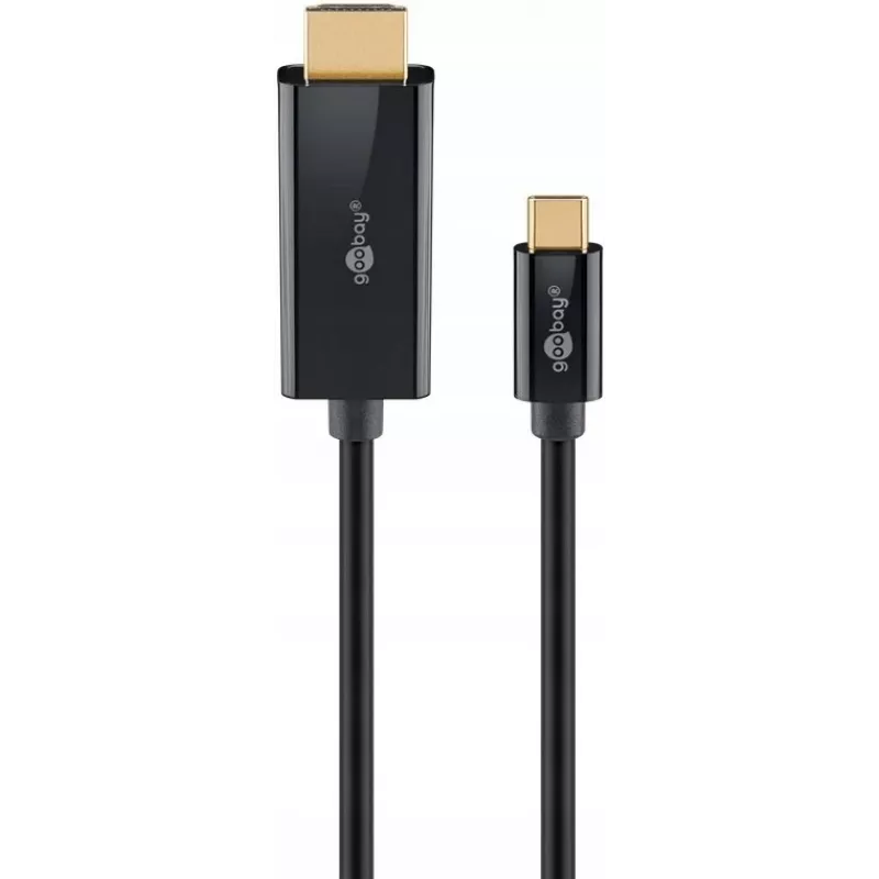 Goobay USB-C na HDMI kábel 4K pri 60 Hz 1 m čierny - konektor samec > HDMI (75696)