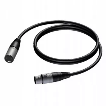 Procab XLR samec na XLR samica kábel 1,5 m — symetrický mikrofónny/audio kábel